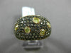 ESTATE 1.88CT YELLOW & CHOCOLATE FANCY DIAMOND 18KT TWO TONE GOLD MULTI ROW RING