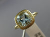 ESTATE 1.44CT DIAMOND & AAA AQUAMARINE 14KT YELLOW GOLD 3D HALO ENGAGEMENT RING