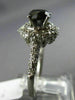 ESTATE 2.62CT WHITE & BLACK DIAMOND 14KT WHITE GOLD 3D FLOWER ENGAGEMENT RING