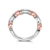 1.05CT PINK & WHITE DIAMOND 18KT WHITE & ROSE GOLD ROUND & OVAL ANNIVERSARY RING