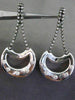 ESTATE LARGE 1.20CT DIAMOND 14KT WHITE & BLACK GOLD 3D ETOILE HANGING EARRINGS