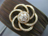 ESTATE LARGE .85CT DIAMOND 18KT GOLD & STAINLESS STEEL 3D FLOWER BANGLE BRACELET