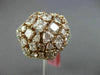 ESTATE LARGE 5.29CT WHITE & PINK DIAMOND 18KT 2 TONE GOLD 3D FLOWER CLUSTER RING
