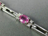 ESTATE 5.66CT DIAMOND & EXTRA FACET PINK SAPPHIRE 14K WHITE GOLD TENNIS BRACELET