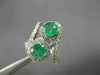 ESTATE 1.55CT DIAMOND & AAA EMERALD 18KT WHITE GOLD LOVE KNOT INFINITY FUN RING