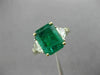 ESTATE LARGE 4.16CT DIAMOND & EMERALD 18K YELLOW GOLD & PLATINUM ENGAGEMENT RING