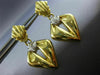 ANTIQUE LARGE .15CT DIAMOND 18KT 2 TONE GOLD TRIANGULAR HANGING EARRINGS #20582