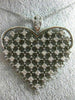 ESTATE LARGE 1.10CT DIAMOND 14K WHITE GOLD HANDCRAFTED ETOILE HEART LOVE PENDANT