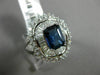ESTATE LARGE 3.54CT DIAMOND EXTRA FACET SAPPHIRE 18KT WHITE GOLD ENGAGEMENT RING