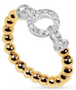 ESTATE .35CT DIAMOND 18KT WHITE & ROSE GOLD CIRCLE OF LIFE LOVE BEADED FUN RING