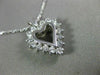 ESTATE .56CT DIAMOND 14KT WHITE GOLD 3D CLASSIC OPEN HEART LOVE PENDANT #10807
