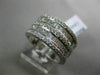 ESTATE LARGE 2.59CT DIAMOND 14KT WHITE GOLD MULTI ROW SEMI ETERNITY WEDDING RING