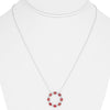 1.95CT DIAMOND & AAA RUBY 14K WHITE GOLD 3D OVAL & ROUND CIRCLE OF LIFE NECKLACE