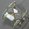 ESTATE WIDE .32CT DIAMOND 14K ROSE GOLD 3D DOUBLE ROW GRADUATING SQUARE FUN RING