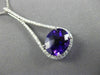 ESTATE X LARGE 4.69CT DIAMOND & AAA AMETHYST 14KT WHITE GOLD PEAR SHAPE PENDANT
