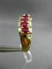 ESTATE WIDE 2.88CT BAGUETTE DIAMOND & AAA OVAL RUBY 18K YELLOW GOLD 3D WAVE RING