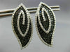 ESTATE LARGE 1.85CT WHITE & BLACK DIAMOND 14K WHITE GOLD MULTI LEAF STUD EARRING