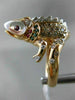 1.34CT FANCY COLOR DIAMOND & MULTI COLOR GEM 18KT WHITE & ROSE GOLD IGUANA RING