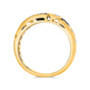 WIDE 1.62CT DIAMOND & AAA MULTI SHAPE MULTI COLOR SAPPHIRE 14KT YELLOW GOLD RING