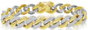 ESTATE 2.74CT DIAMOND 18K 2 TONE GOLD CUBAN LINK ETERNITY UNISEX TENNIS BRACELET