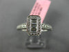 ESTATE .71CT ROUND & BAGUETTE DIAMOND 18K WHITE GOLD 3D OCTAGON PROMISE RING