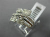 WIDE .69CT ROUND & BAGUETTE DIAMOND 14KT WHITE GOLD 3D SQUARE ANNIVERSARY RING