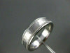 ESTATE WIDE 14KT WHITE GOLD HAMMER MATT & SHINY LOOK MENS WEDDING RING  #17951