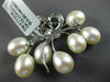 ESTATE LARGE .17CT DIAMOND & AAA PEARL 18KT WHITE GOLD FLOWER BROOCH PIN #26612
