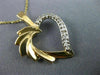 ESTATE .15CT DIAMOND 14KT WHITE & YELLOW GOLD CLASSIC OPEN HEART PENDANT #20162