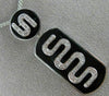 ESTATE LARGE .18CT DIAMOND & AAA ONYX 14KT WHITE GOLD SQUARE SNAKE FUN PENDANT