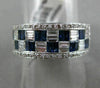 ESTATE WIDE 1.85CT DIAMOND & SAPPHIRE 18K WHITE GOLD 3D WEDDING ANNIVERSARY RING