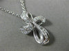 ESTATE SMALL .45CT DIAMOND 14KT WHITE GOLD CLASSIC INFINITY CROSS PENDANT #12302
