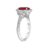 LARGE 2.74CT DIAMOND & AAA RUBY PLATINUM 3D OVAL 3 STONE CLASSIC ENGAGEMENT RING