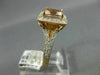 LARGE 1.60CT DIAMOND & AAA MORGANITE 14KT ROSE GOLD CUSHION CUT ENGAGEMENT RING