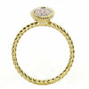 .16CT WHITE & PINK DIAMOND 14KT TRI COLOR GOLD 3D PAVE MARQUISE SHAPE ROPE RING