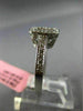 ESTATE .71CT ROUND & BAGUETTE DIAMOND 18K WHITE GOLD 3D OCTAGON PROMISE RING