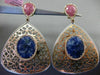 ESTATE LARGE 2.25CT DIAMOND & MULTI GEM 14KT WHITE & ROSE GOLD CLIP ON EARRINGS