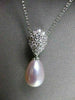 ESTATE .38CT DIAMOND & AAA SOUTH SEA PEARL 14KT WHITE GOLD DROP PENDANT #1424