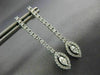 ESTATE .78CT ROUND & MARQUISE DIAMOND 18K WHITE GOLD 3D CLASSIC HANGING EARRINGS