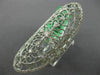 ESTATE EXTRA LARGE .94CT DIAMOND 18K WHITE GOLD OPEN FILIGREE OVAL COCKTAIL RING