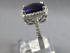 LARGE 6.03CT DIAMOND & AAA AMETHYST 14KT WHITE GOLD 3D CUSHION & ROUND HALO RING