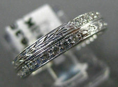 ANTIQUE .36CT ROUND DIAMOND 18K WHITE GOLD CLASSIC FILIGREE ETERNITY RING #6356