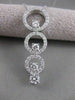 ESTATE 1.06CT DIAMOND 14K WHITE GOLD LONG DESIGNER CIRCLE JOURNEY PENDANT #2384