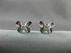ANTIQUE .16CT DIAMOND BUTTERFLY 3D 18KT WHITE GOLD EARRINGS ELEGANT!! #9672