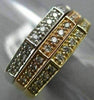 ESTATE WIDE .45CT DIAMOND 14KT WHITE YELLOW ROSE GOLD 3D HEXAGON STACKABLE RING