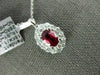 LARGE 1.62CT DIAMOND & AAA RUBY 18KT WHITE GOLD 3D OVAL DOUBLE HALO PENDANT