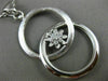 ESTATE LARGE .19CT DIAMOND 18K WHITE GOLD DOUBLE CIRCLE LOVE KNOT FLOWER PENDANT