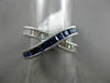ESTATE WIDE 1.85CT DIAMOND & AAA SAPPHIRE 14KT WHITE GOLD MILGRAIN X LOVE RING