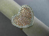 ESTATE .97CT WHITE & PINK DIAMOND 18KT ROSE GOLD HEART SHAPE INFINITY LOVE RING