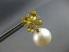 5.02CT DIAMOND & AAA YELLOW SAPPHIRE & SOUTH SEA PEARL 18K YELLOW GOLD EARRINGS